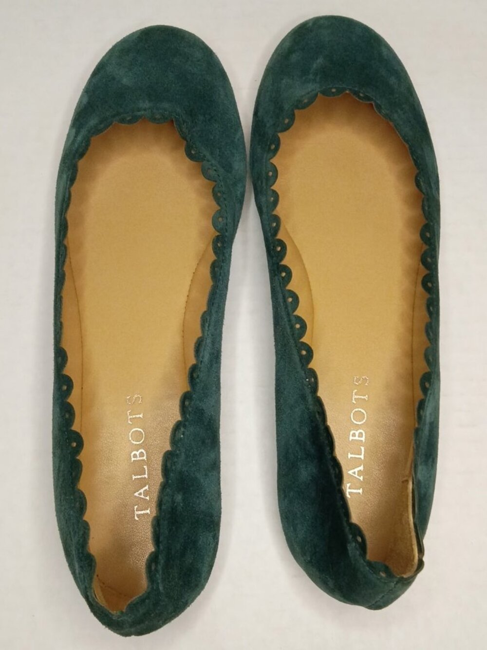 Talbots Penelope Teal Suede Scalloped Ballet Flats Size Women's 6.5M - Picture 3 of 10